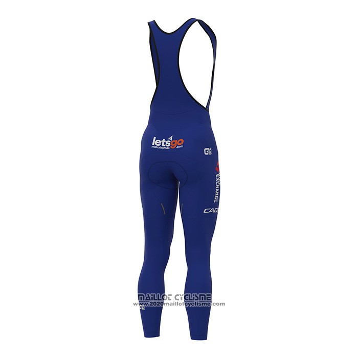 2022 Maillot Cyclisme Bike Exchange Bleu Blanc Manches Longues et Cuissard